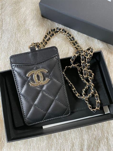 chanel lanyard card holder|Chanel card holder zip around.